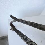 Pair of zoomorphic metal andirons "dogs" 1950