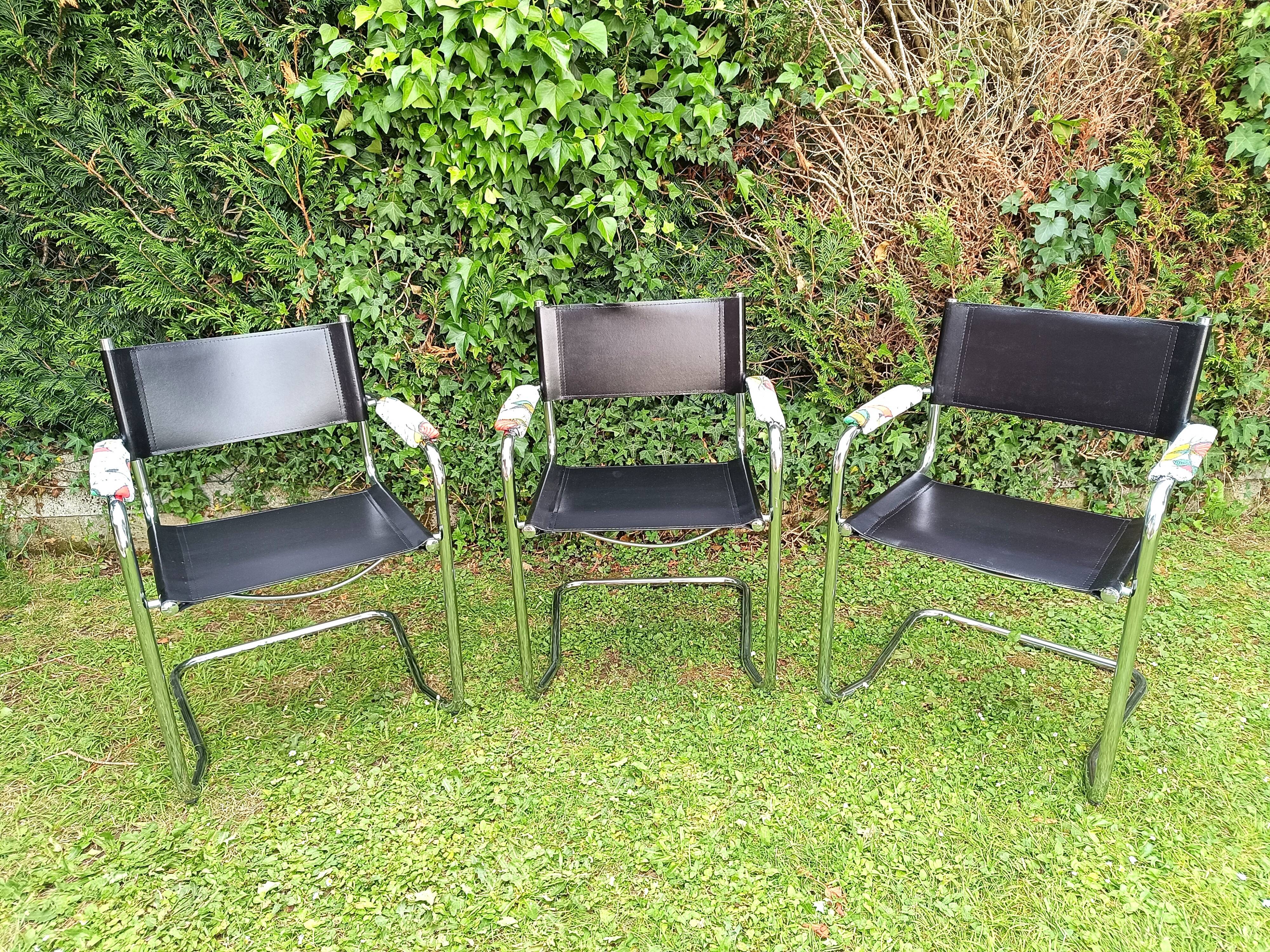 Lot de 3 fauteuils cantilever années 70
