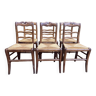 Suite de 6 chaises paillés rustiques