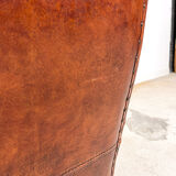 Vintage sheep leather wingback armchair by Lounge Atelier