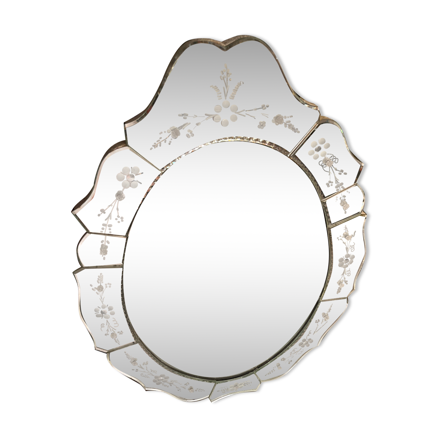 Miroir Vénitien biseauté 1930 d’époque Art-Déco