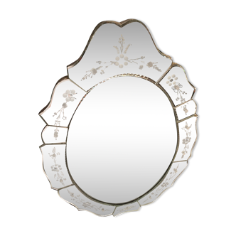 Venetian mirror beveled 1930 Art-Deco period