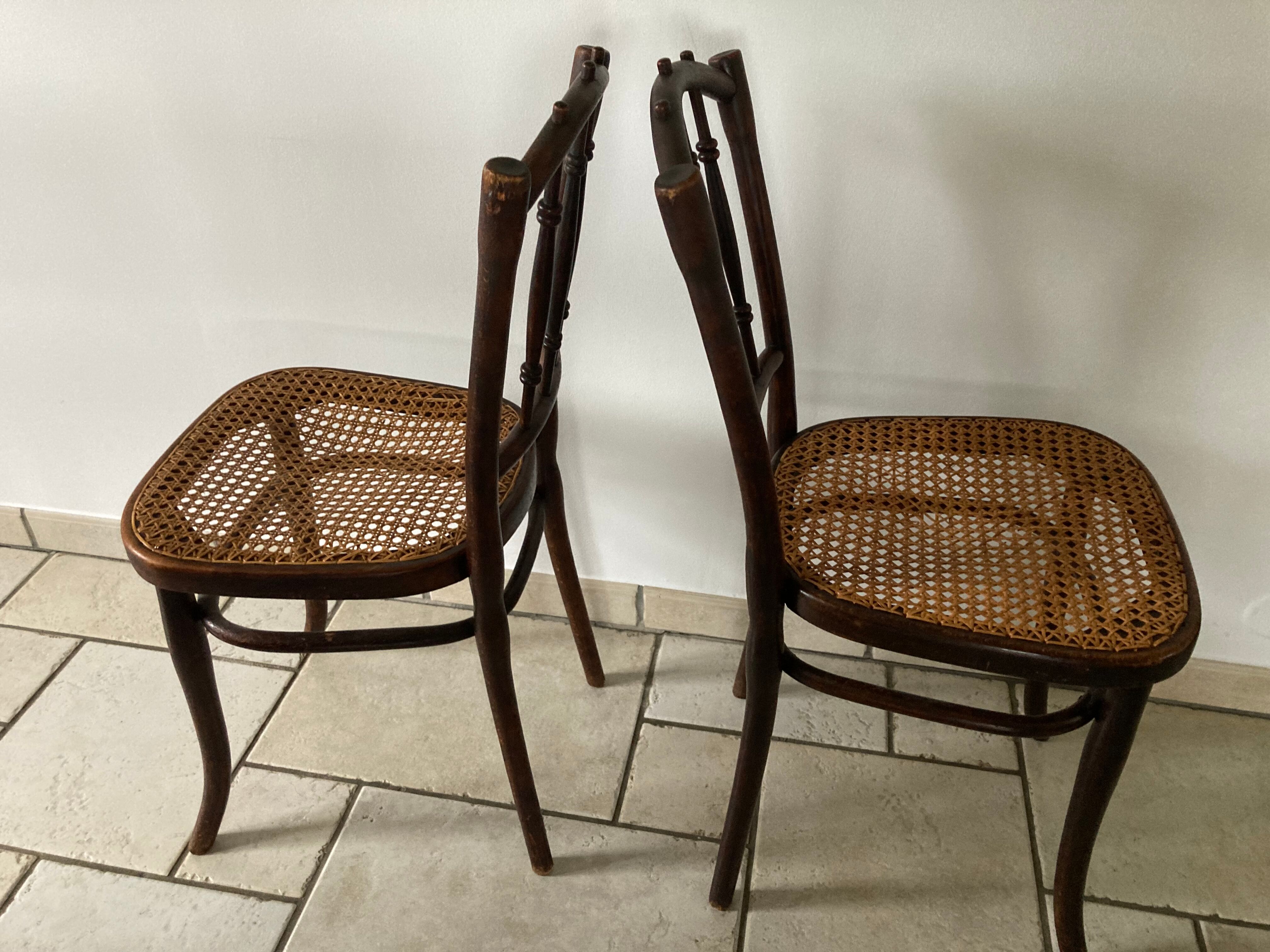 Pair of Canned Thonet chairs