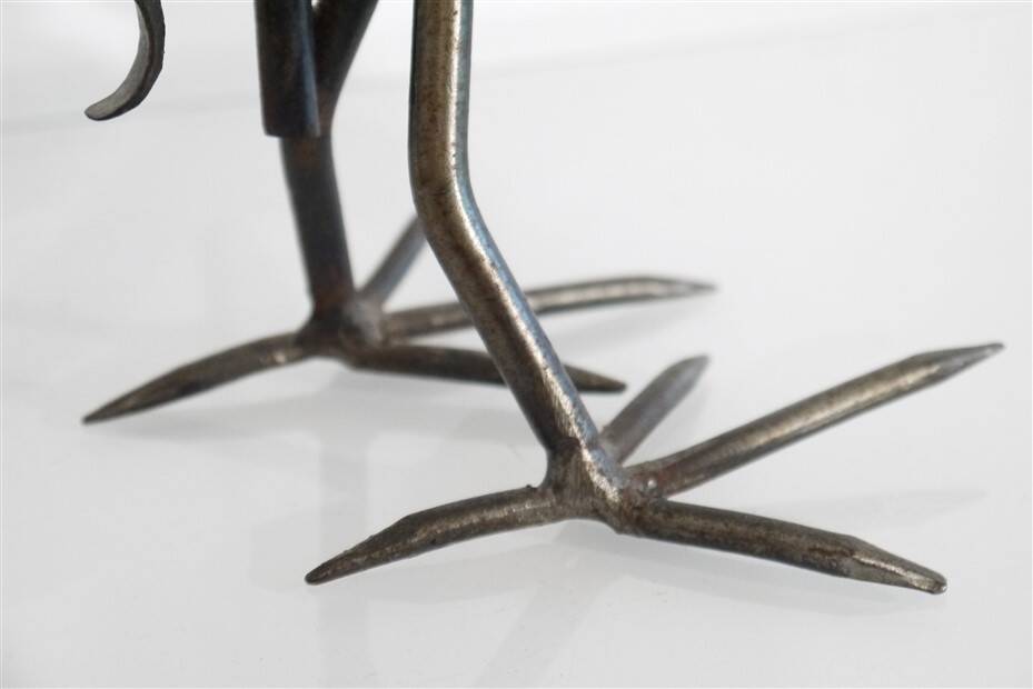 Candle holder with rooster decor in the Marolles style