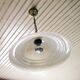 Suspension dome in satin and brass glass