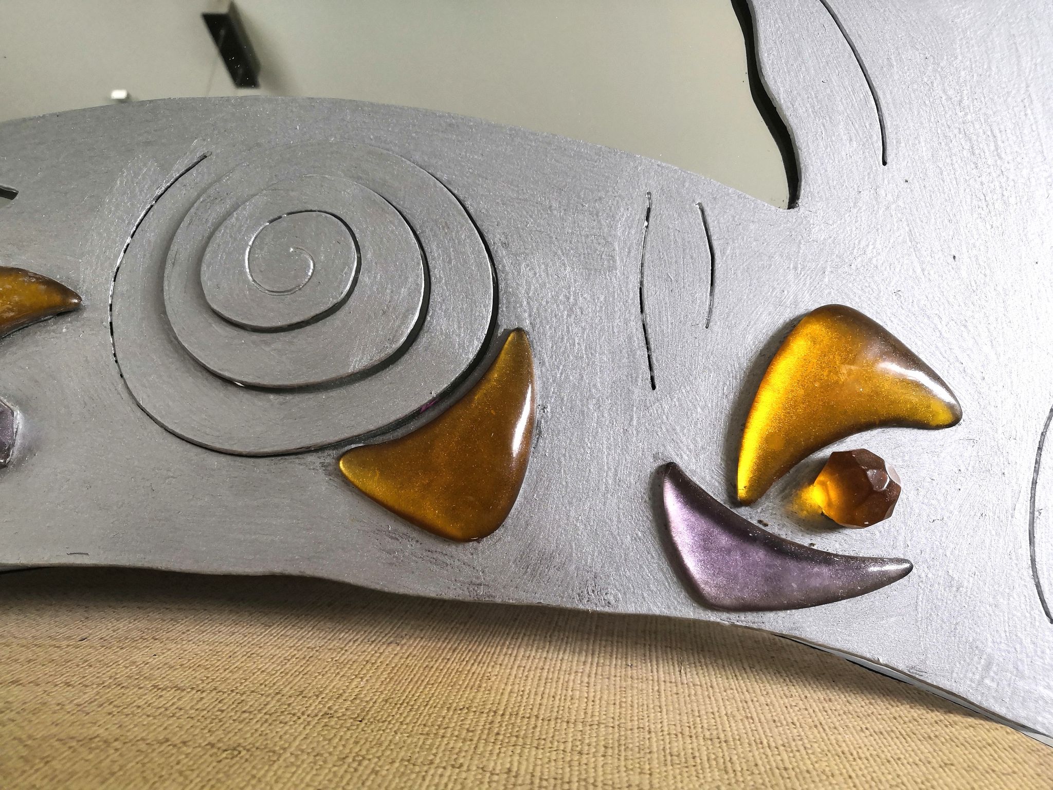 Miroir forme libre design "A Cause d'elle" années 90