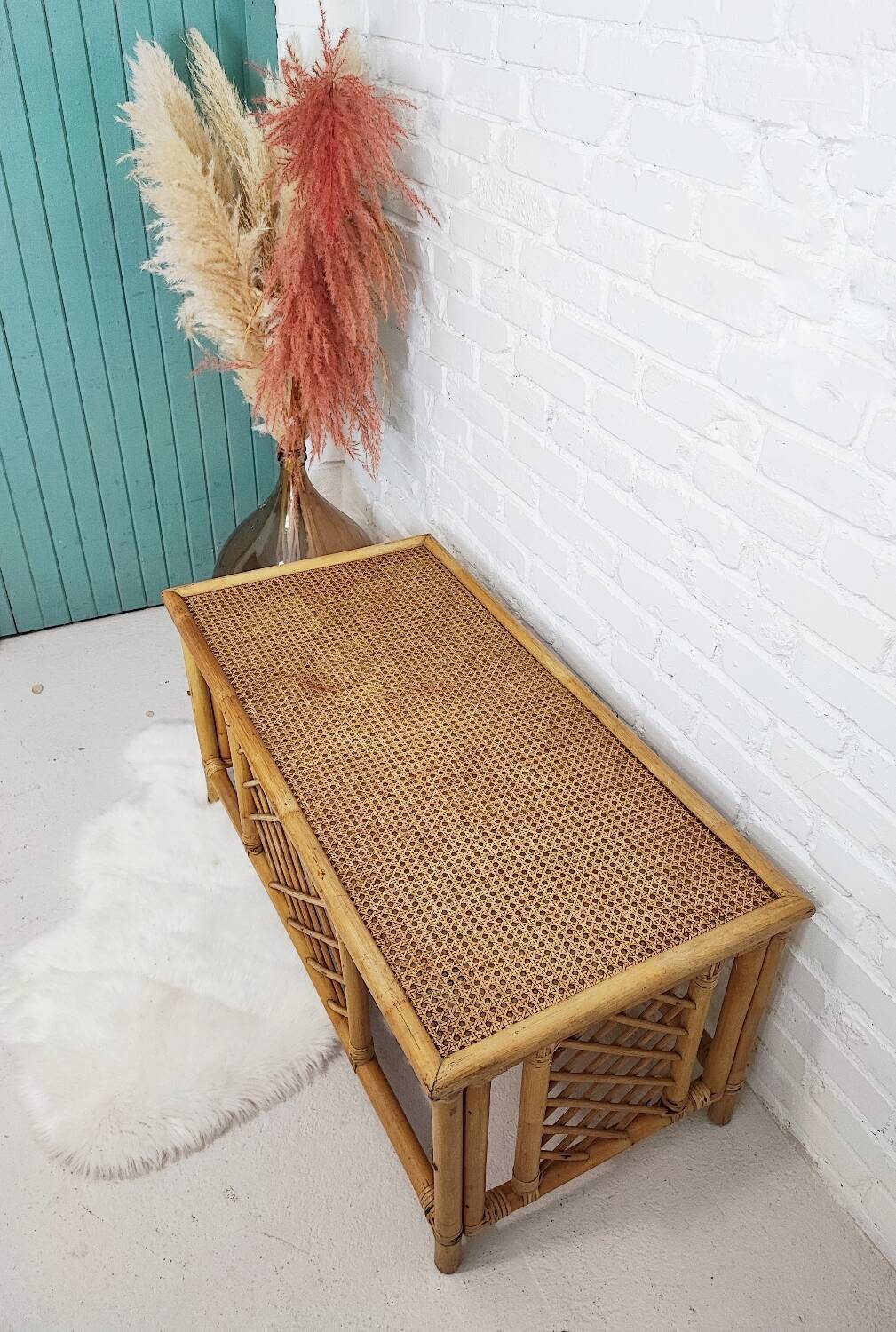 Rattan coffee table