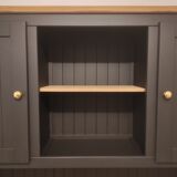 Black and wooden sideboard