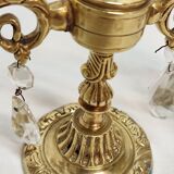 Classic bronze and crystal sconces. France 1950s.