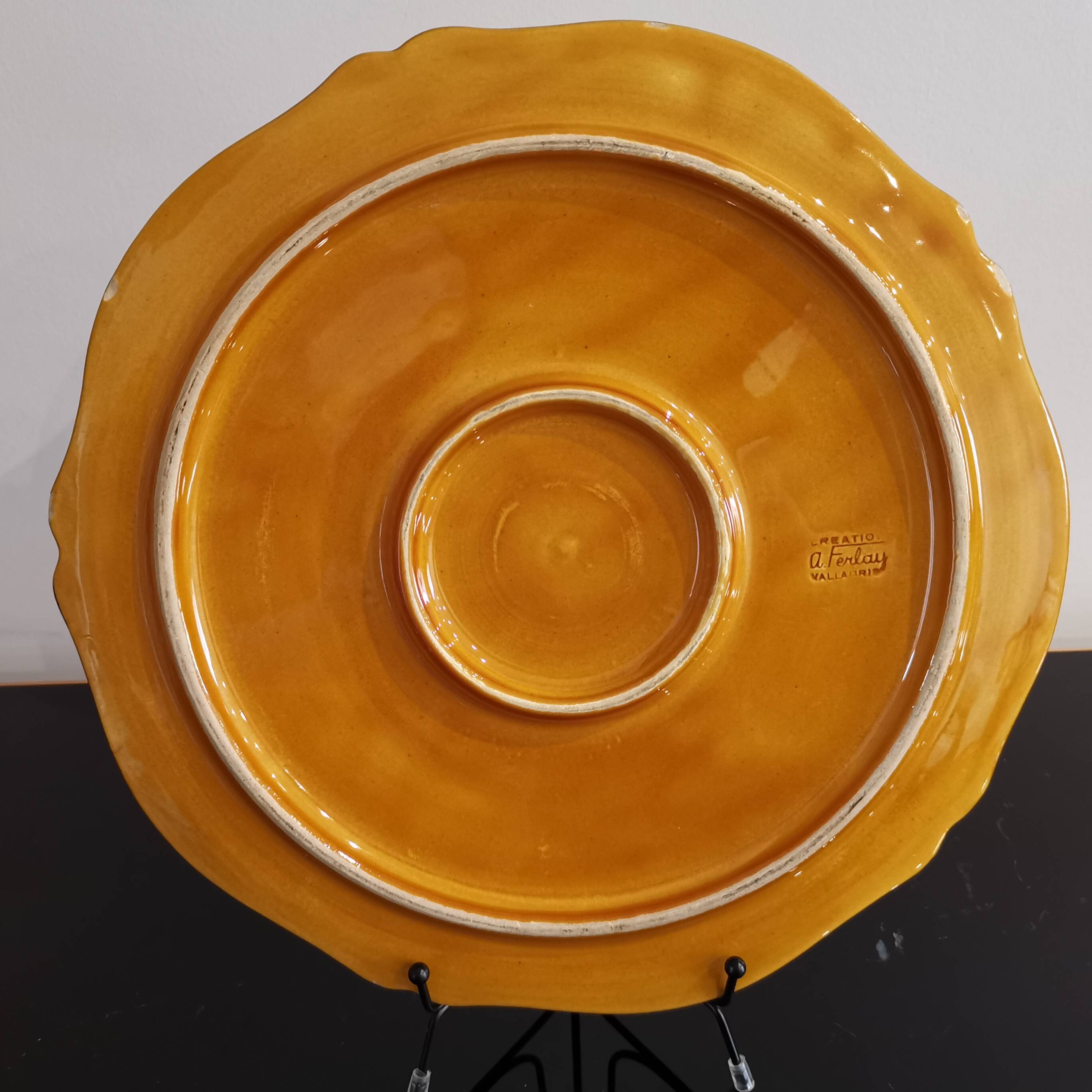 Glazed ceramic serving dish Creation A. Ferlay Vallauris