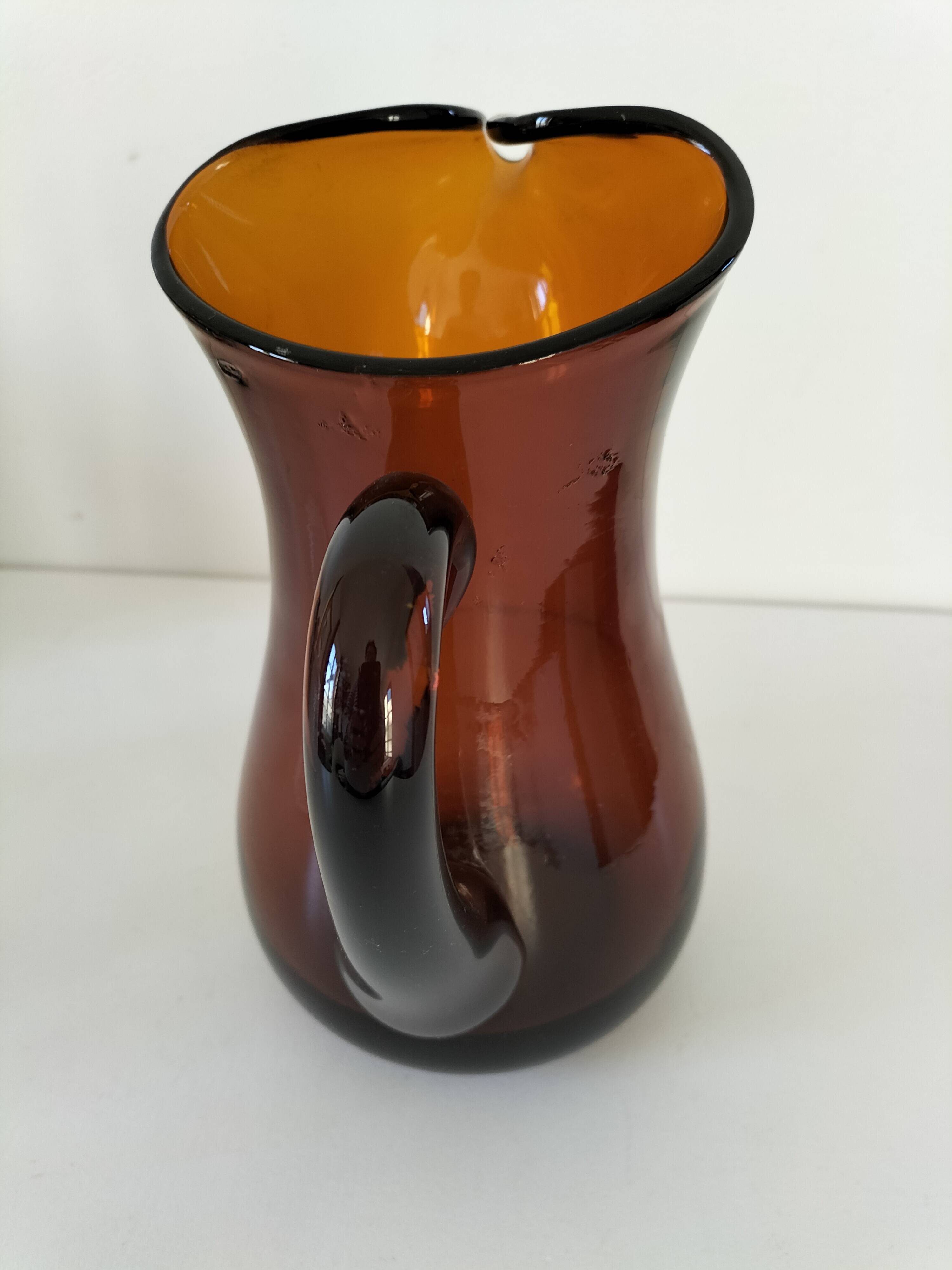 Vintage smoked glass pitcher