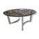Table basse design Paul Legeard verre fumé et chrome
