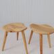 Pair of sculptural mid-century stools in pine by Norsk Husflid 1960s Norway