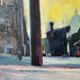 Metro Stalingrad in Paris, oil on canvas signed Patrice Landauer