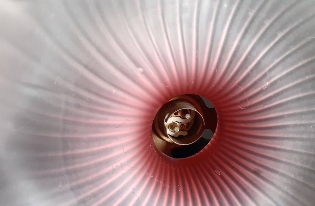 Old transparent and pink glass pendant light