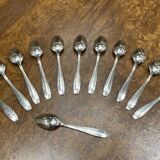 Set of 12 small silver-plated spoons in Art Deco style
