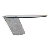 K1000 Glass & Carrara Marble Coffee Table Team Form AG, Ronald Schmitt, 1975