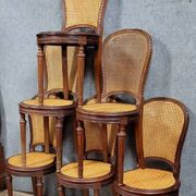 Set of 6 Louis XVI style mahogany snowshoe chairs circa 1880