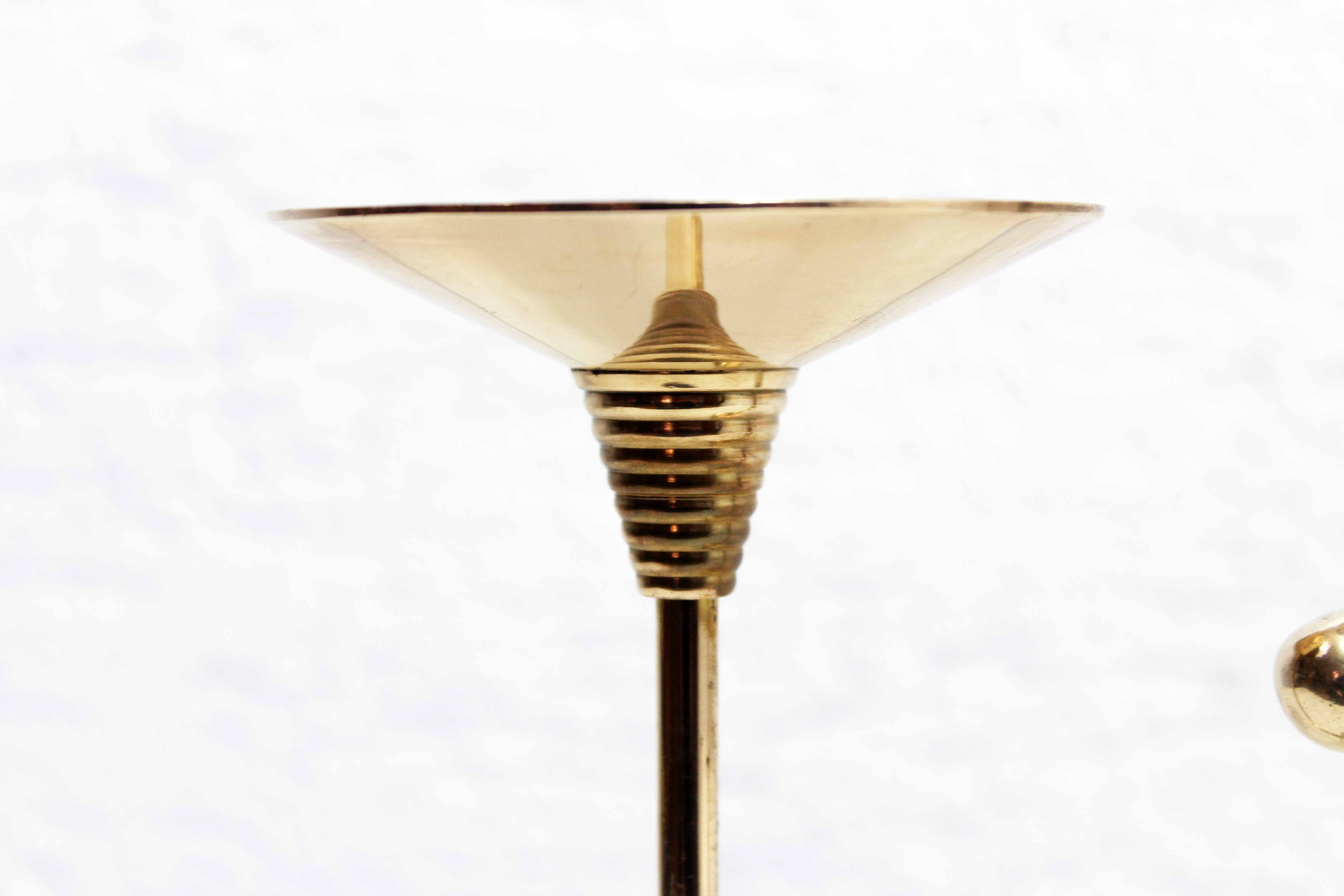 Art Deco style brass candle holder