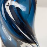 Orrefors Swedish Modern Blue Cased Glass Table Lamp Numbered 1950s