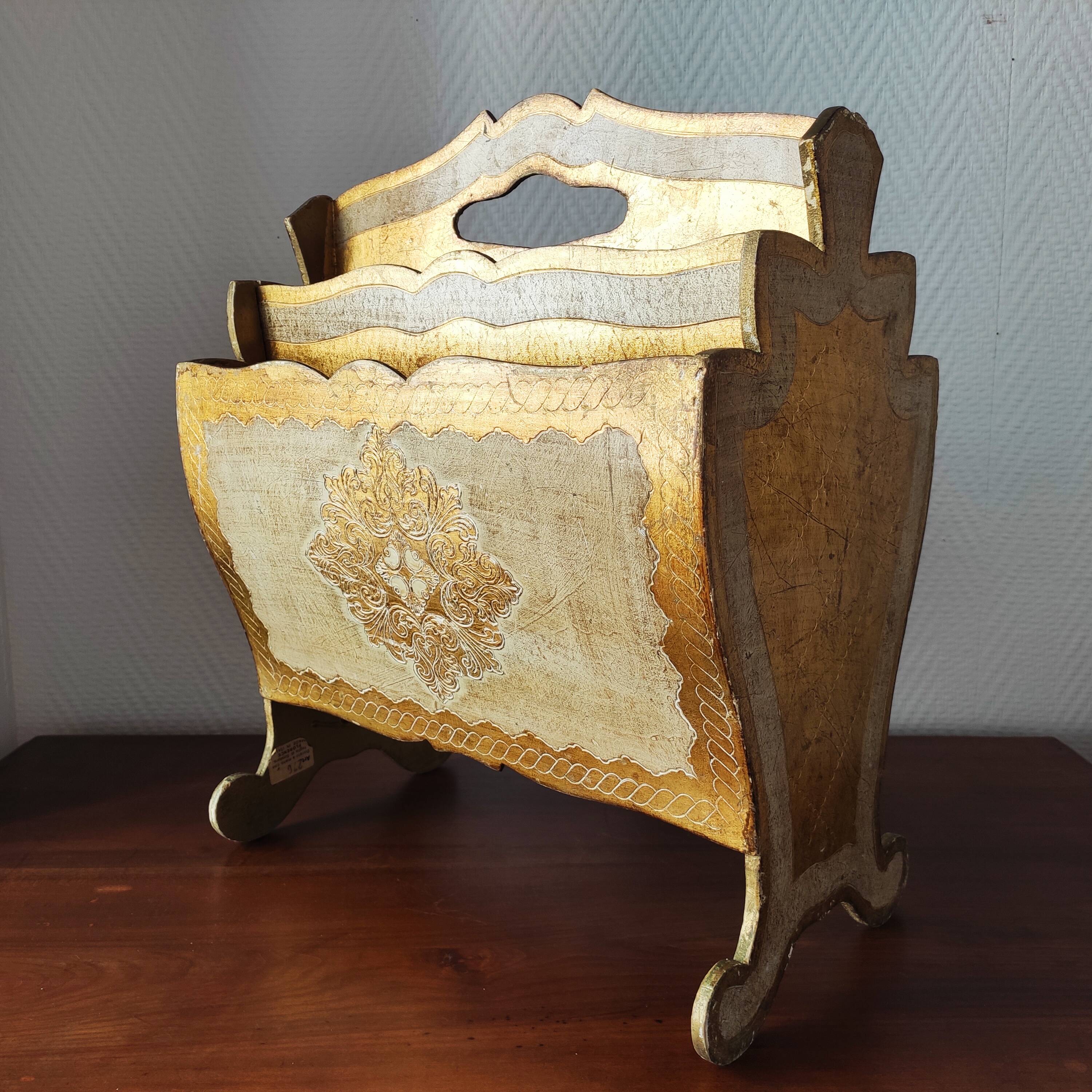 Porte-revue vintage Florentin en bois
