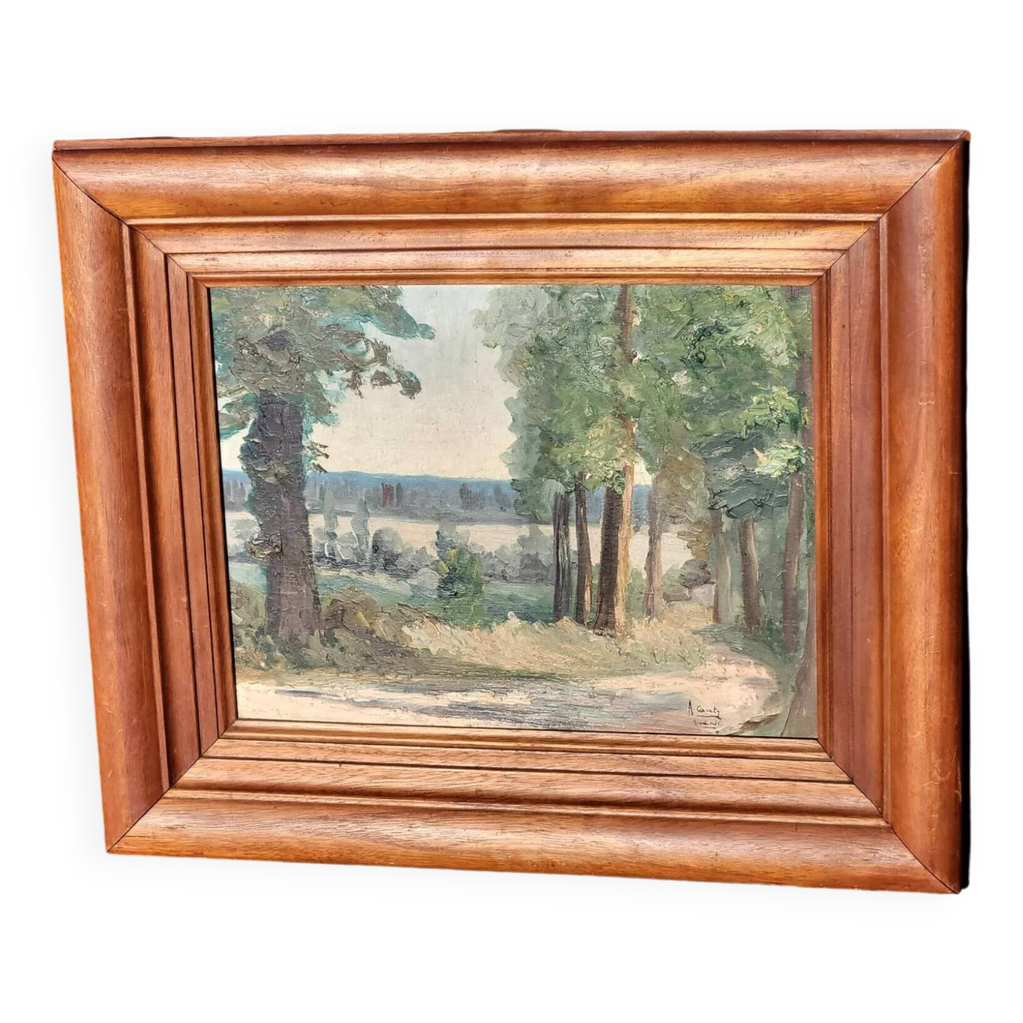 Large Green Landscape Oil Painting