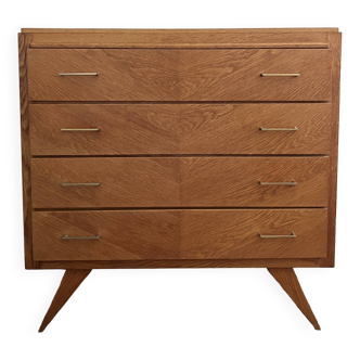 50s compass foot chest of drawers
