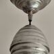 Suspension drop globe opaline white and metal structure