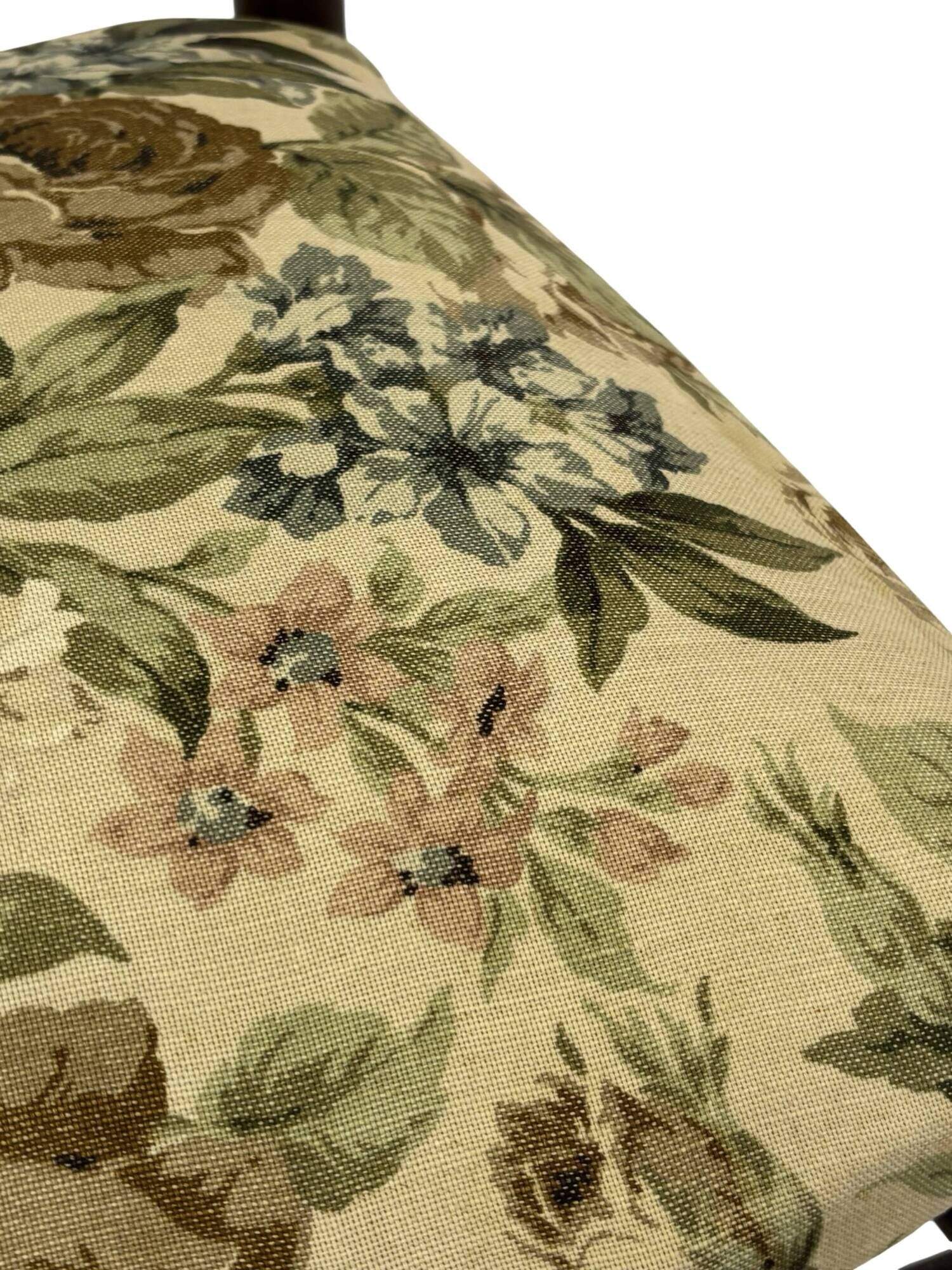 Vintage Dining Chair Flower Upholstery 1960s Teak