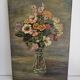 Old Oil on Canvas Painting - Still Life Spring Flower Bouquet