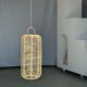 Large lantern-shaped rattan pendant lamp H50 D24