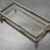 Vintage Mid Century Modern Coffee Table with Glass Case by Maison Jansen