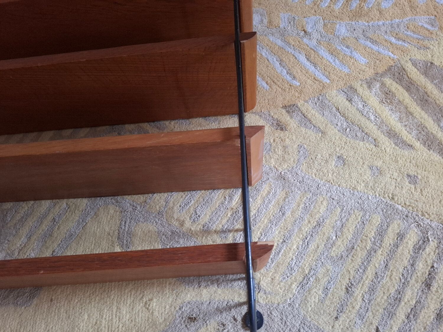 String shelves wood and metal