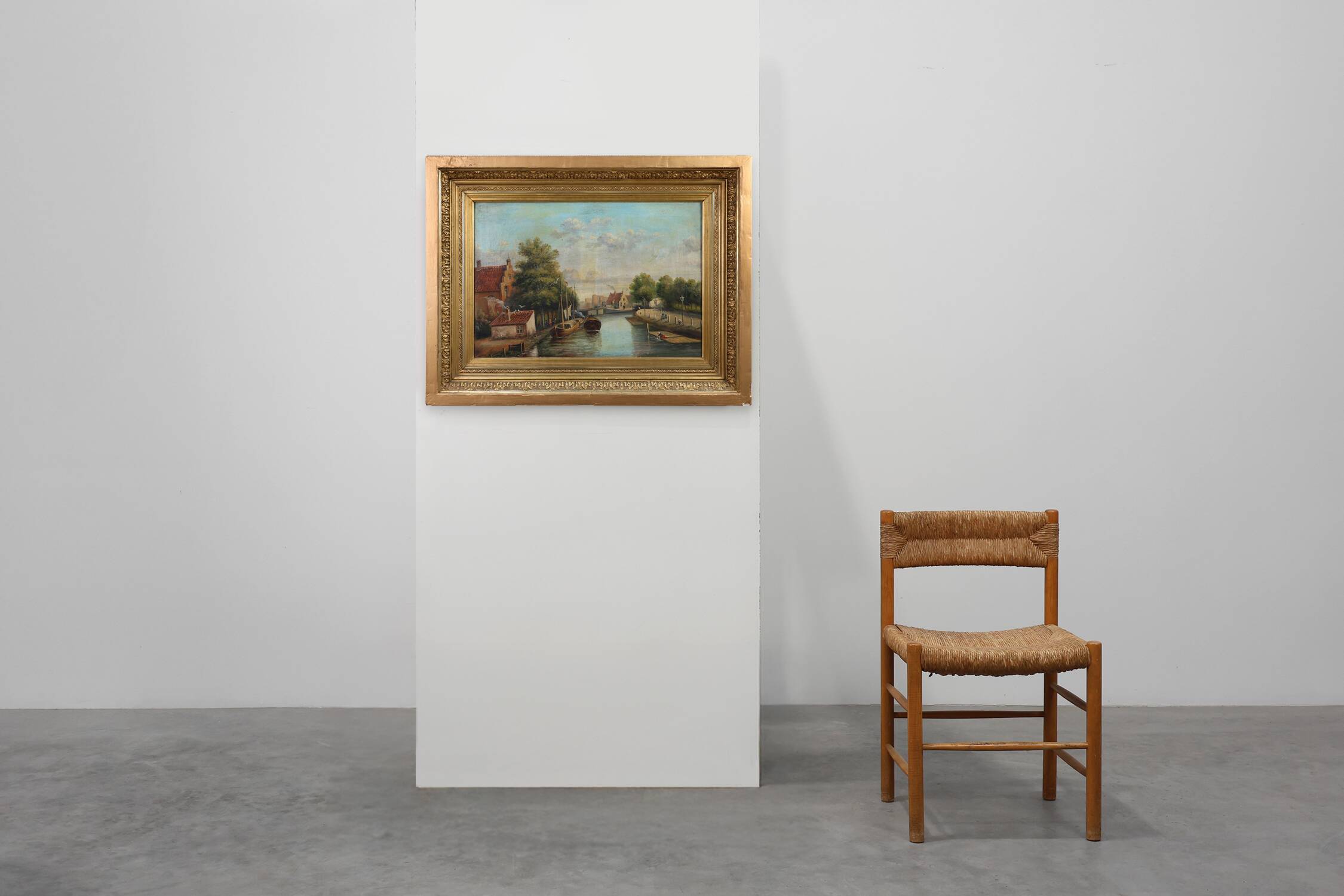 River Landscape with Sailboats, Belgium ca. 1850