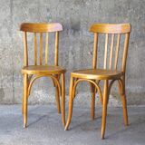 Lot of 2 chairs Fischel bistrot 1935 star seat