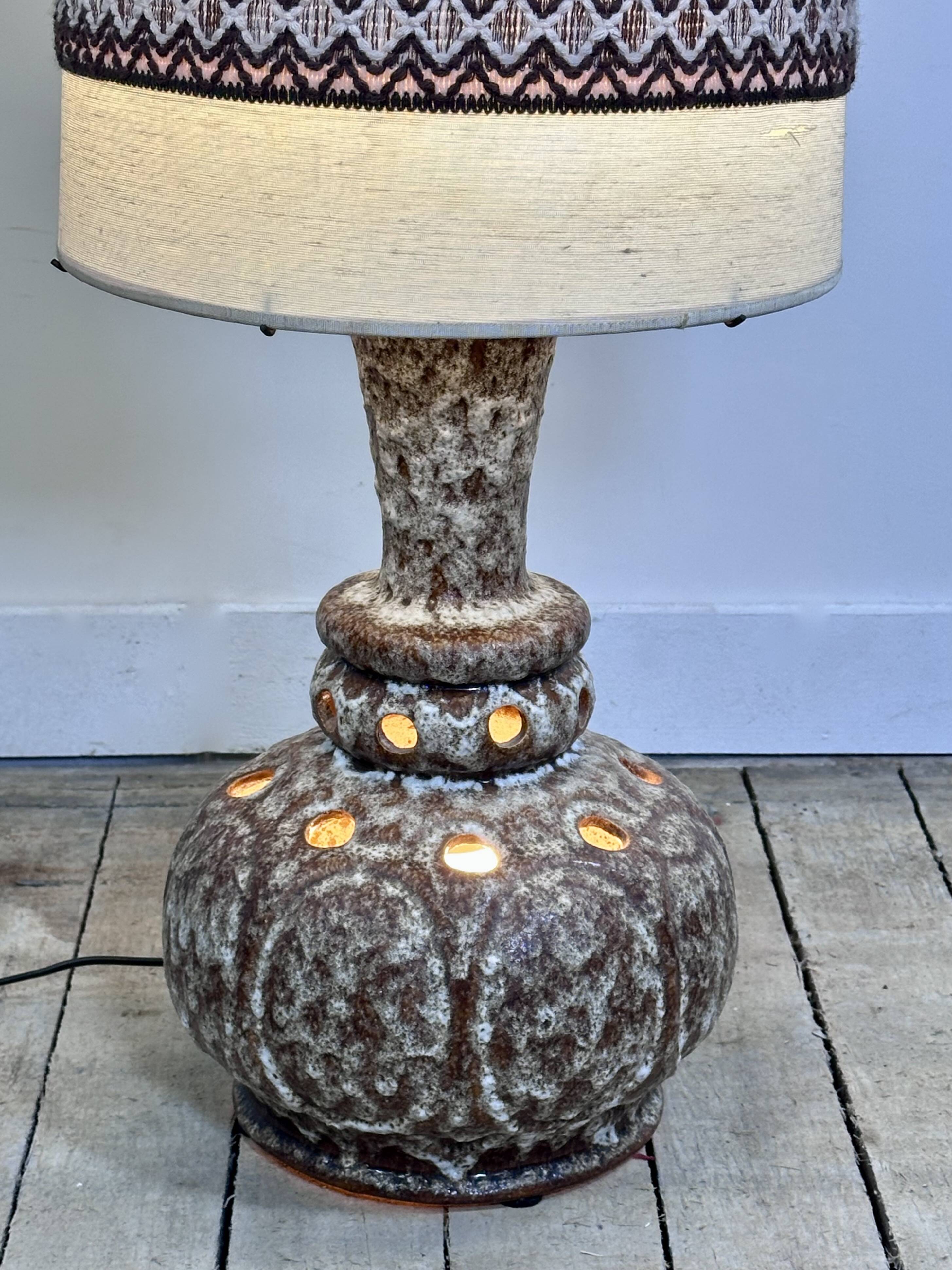 Vintage 70's German glazed ceramic lamp