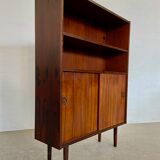 Danish retro vintage library in rosewood with sliding doors from the 1960s.