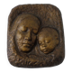 German bronze relief of mother with baby, 1940s.