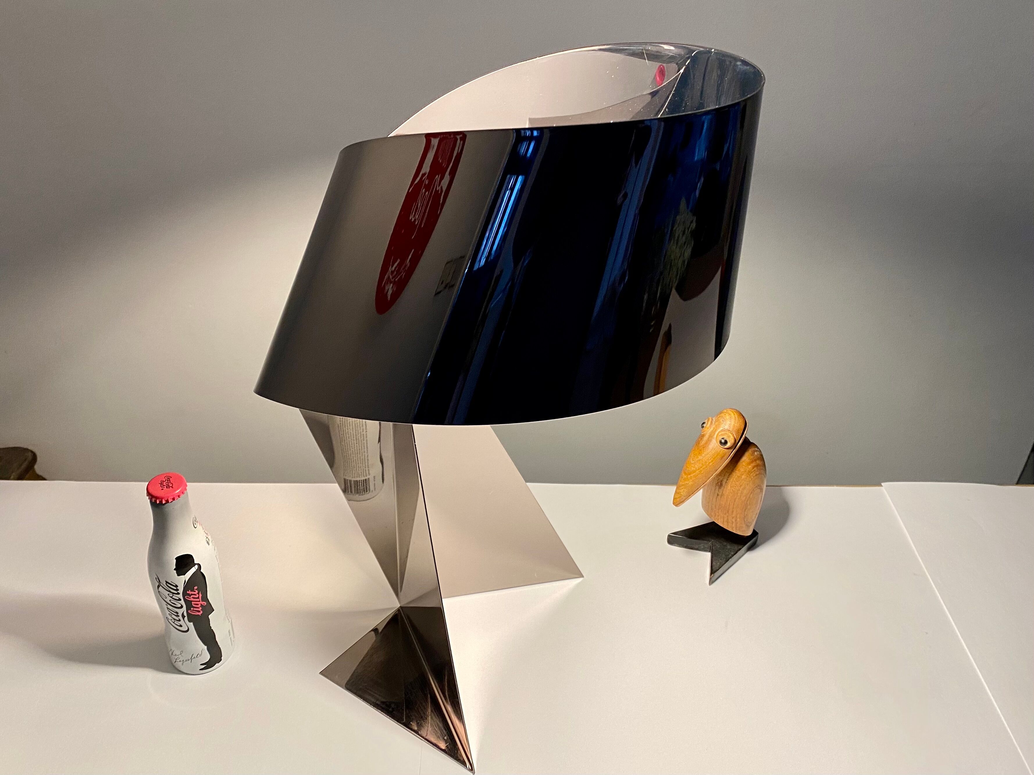 Ribbon Design Claire Norcross limited edition chrome brown table lamp