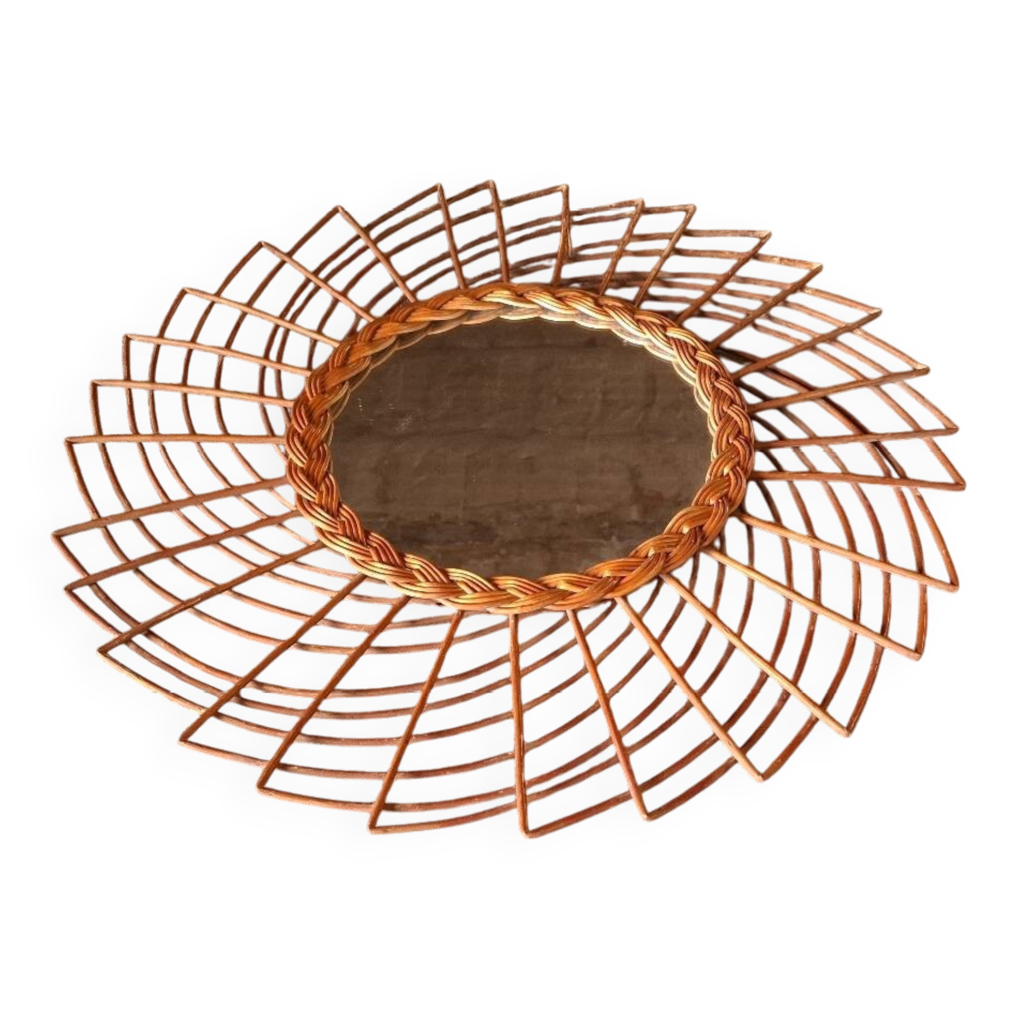 Vintage rattan mirror