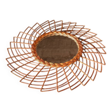 Miroir en rotin vintage