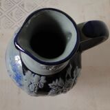 Cobalt blue faience wine pitcher west germany