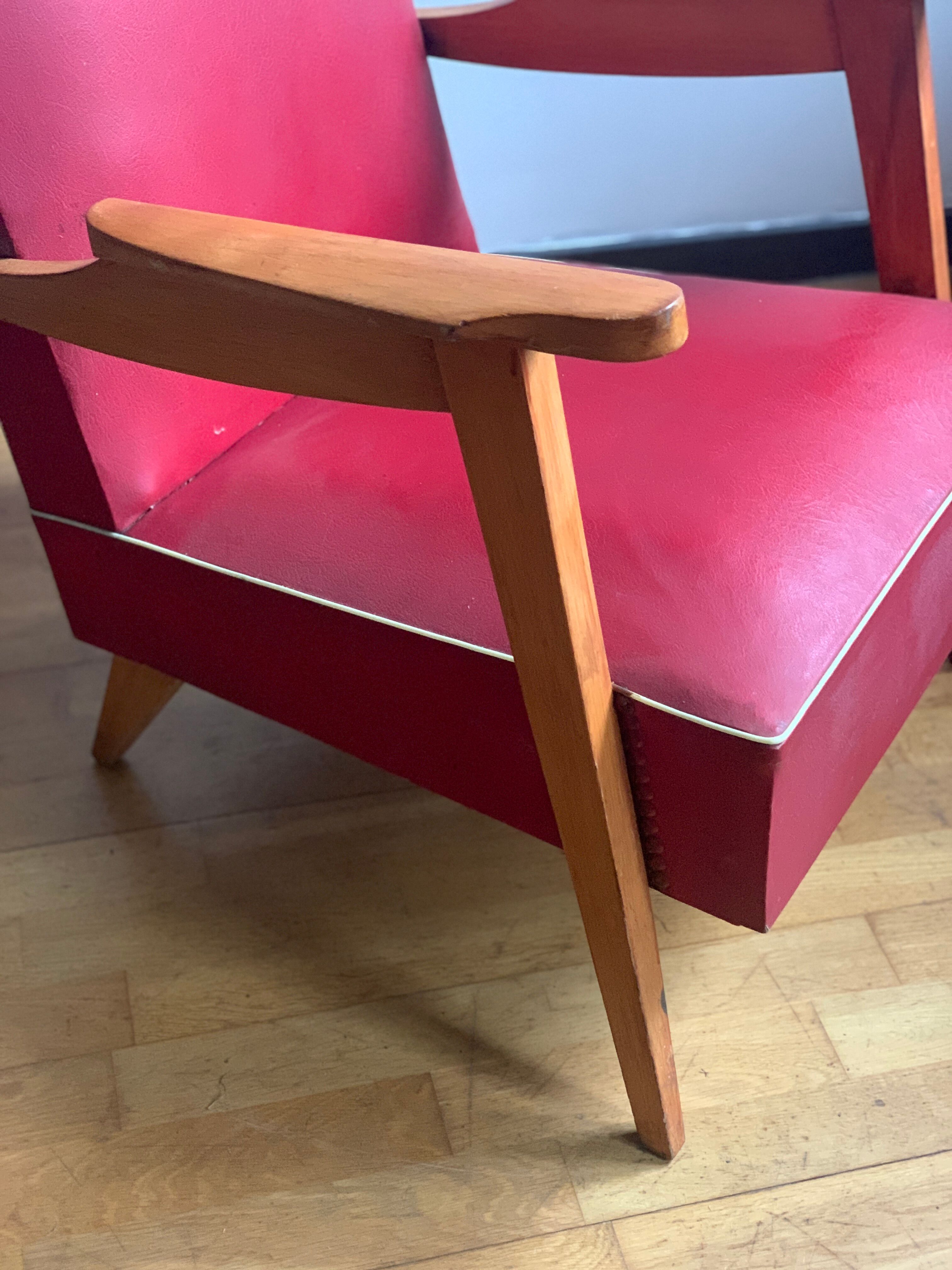 Vintage skaï armchair