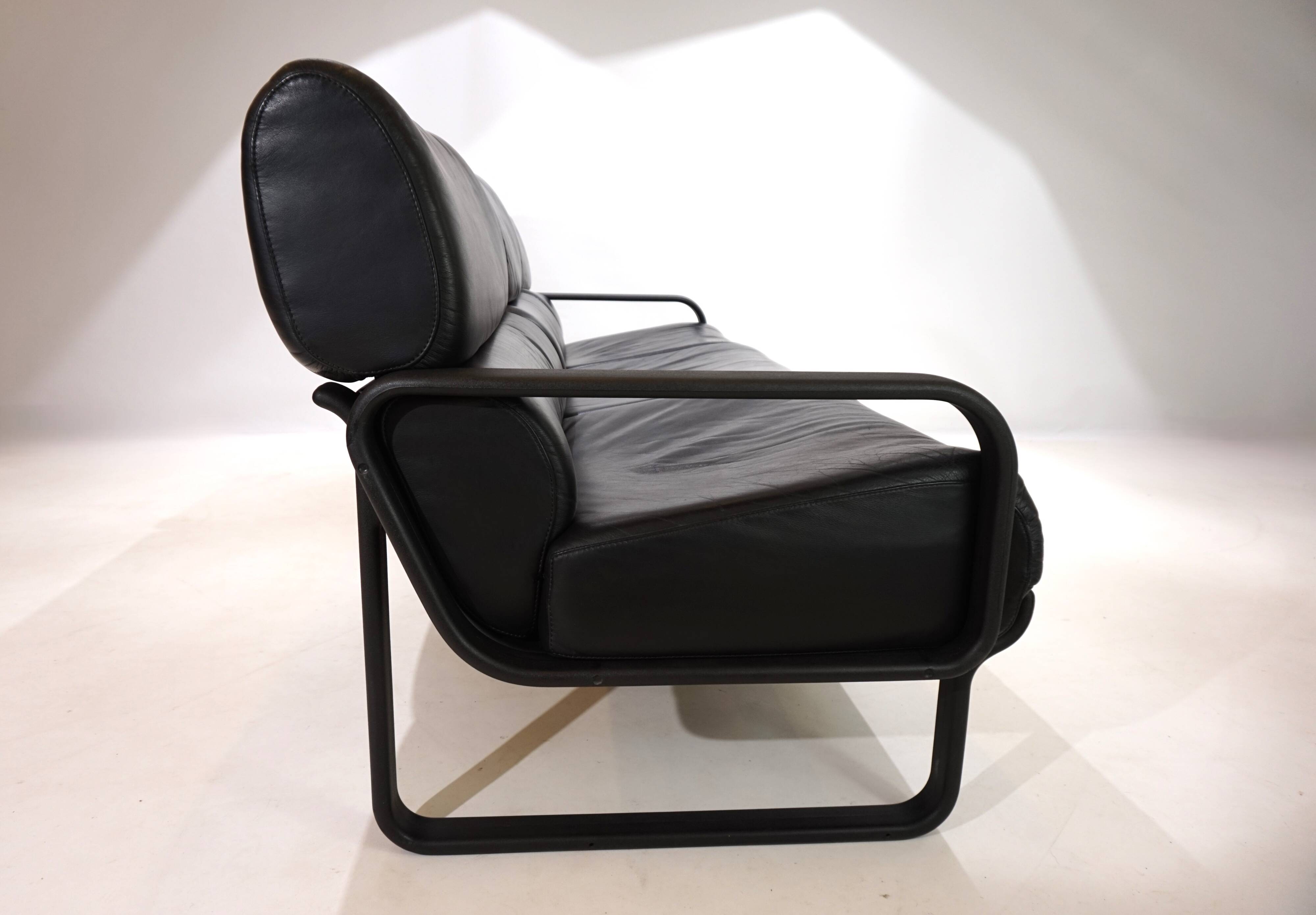 Drabert Lobbytop three-seater leather sofa by Otto Zapf, 1979