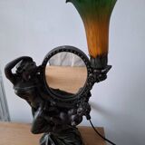Art Nouveau lamp with mirror