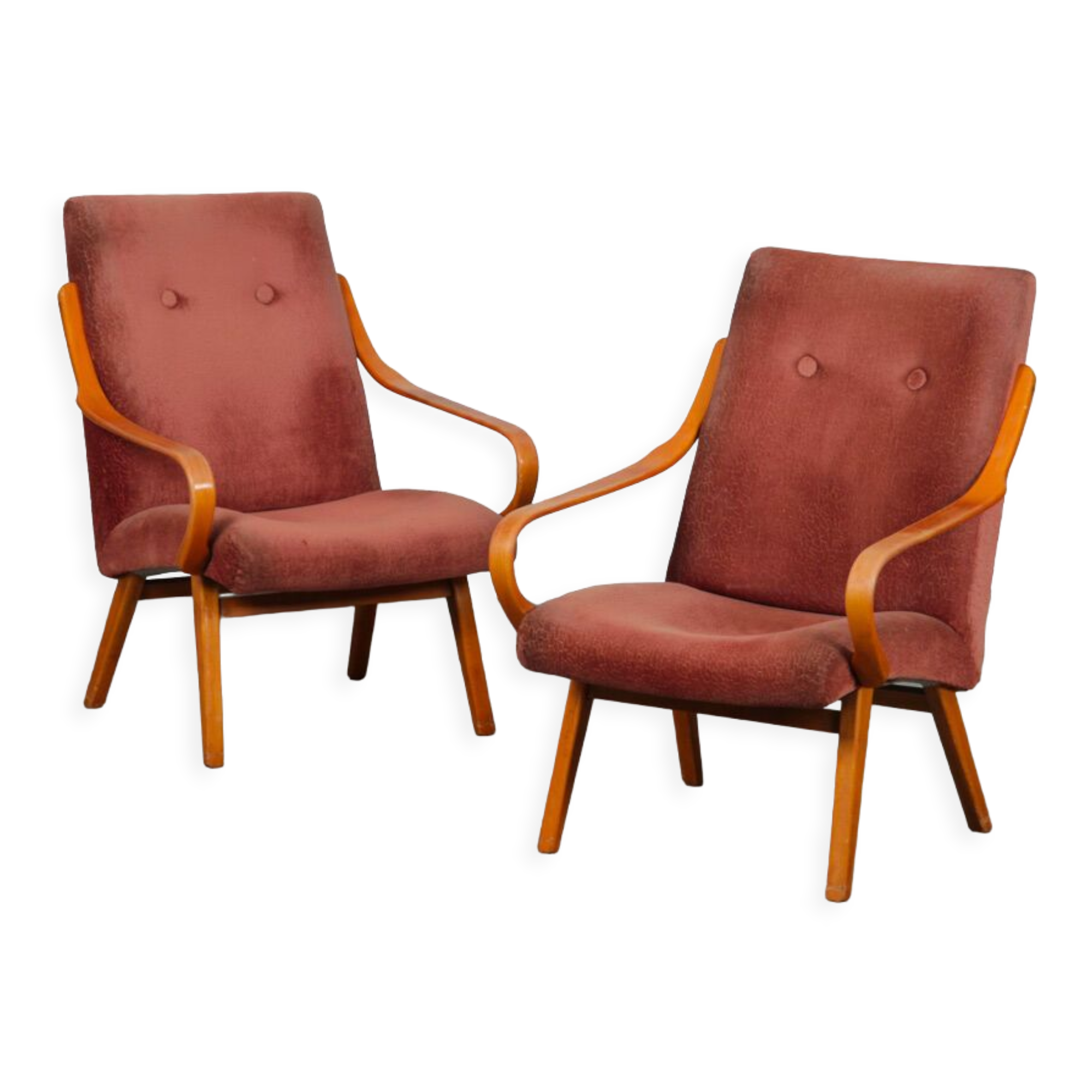 Pair of armchairs by Jaroslav Smidek produced by Ton circa 1960