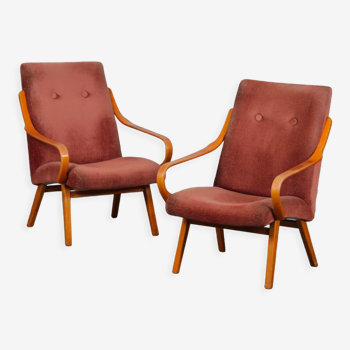 Paire de fauteuils par Jaroslav Smidek produits par Ton vers 1960