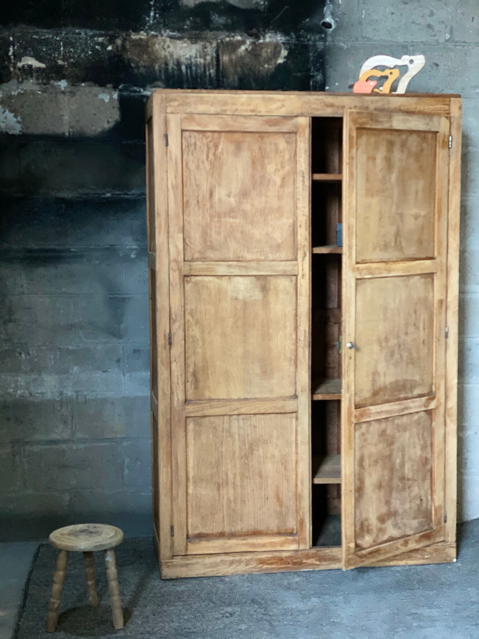 Parisian cabinet made of raw wood