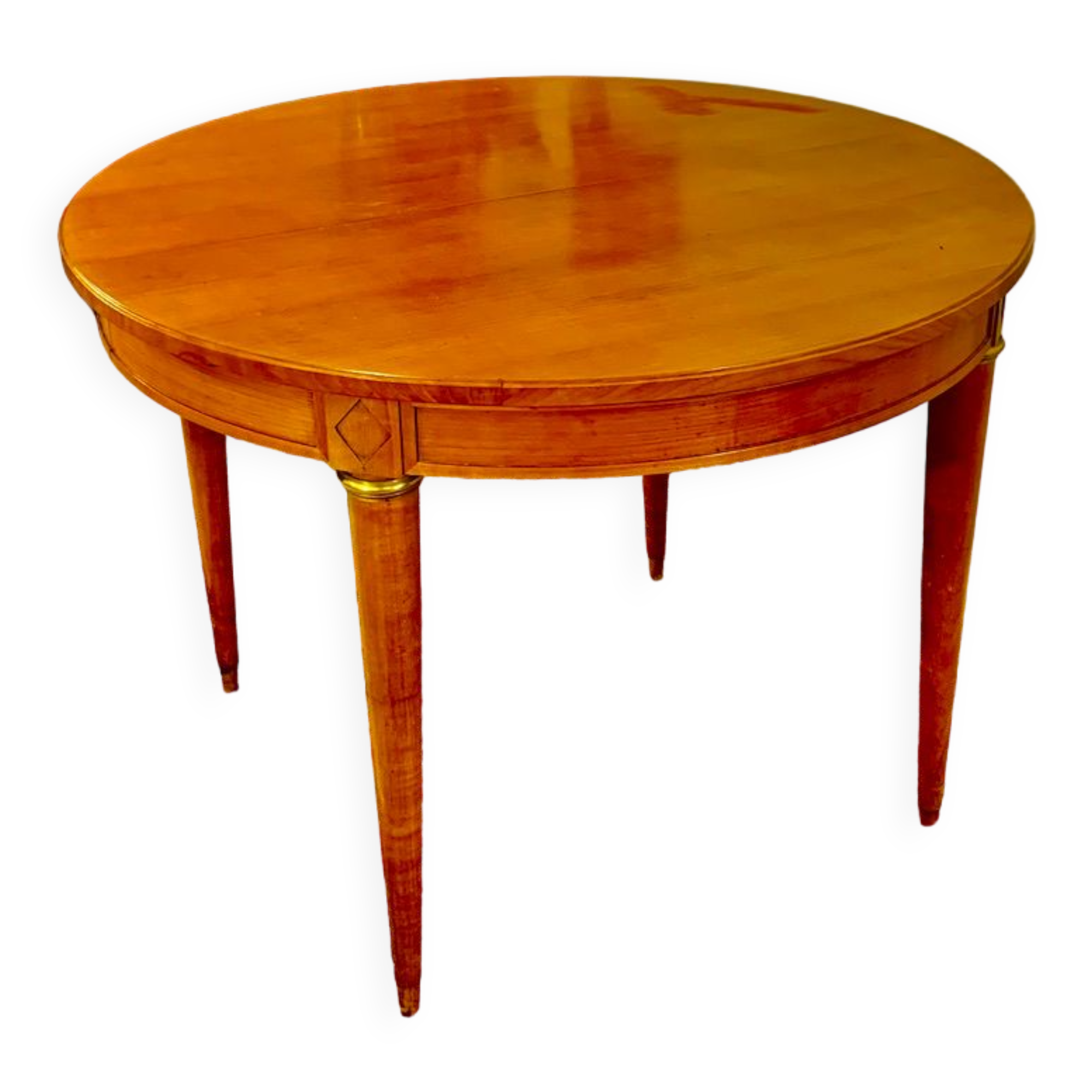Directoire style round table in cherry wood with possibility of extensions