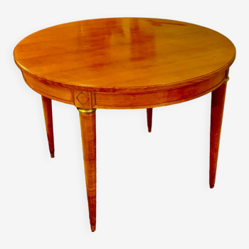 Directoire style round table in cherry wood with possibility of extensions